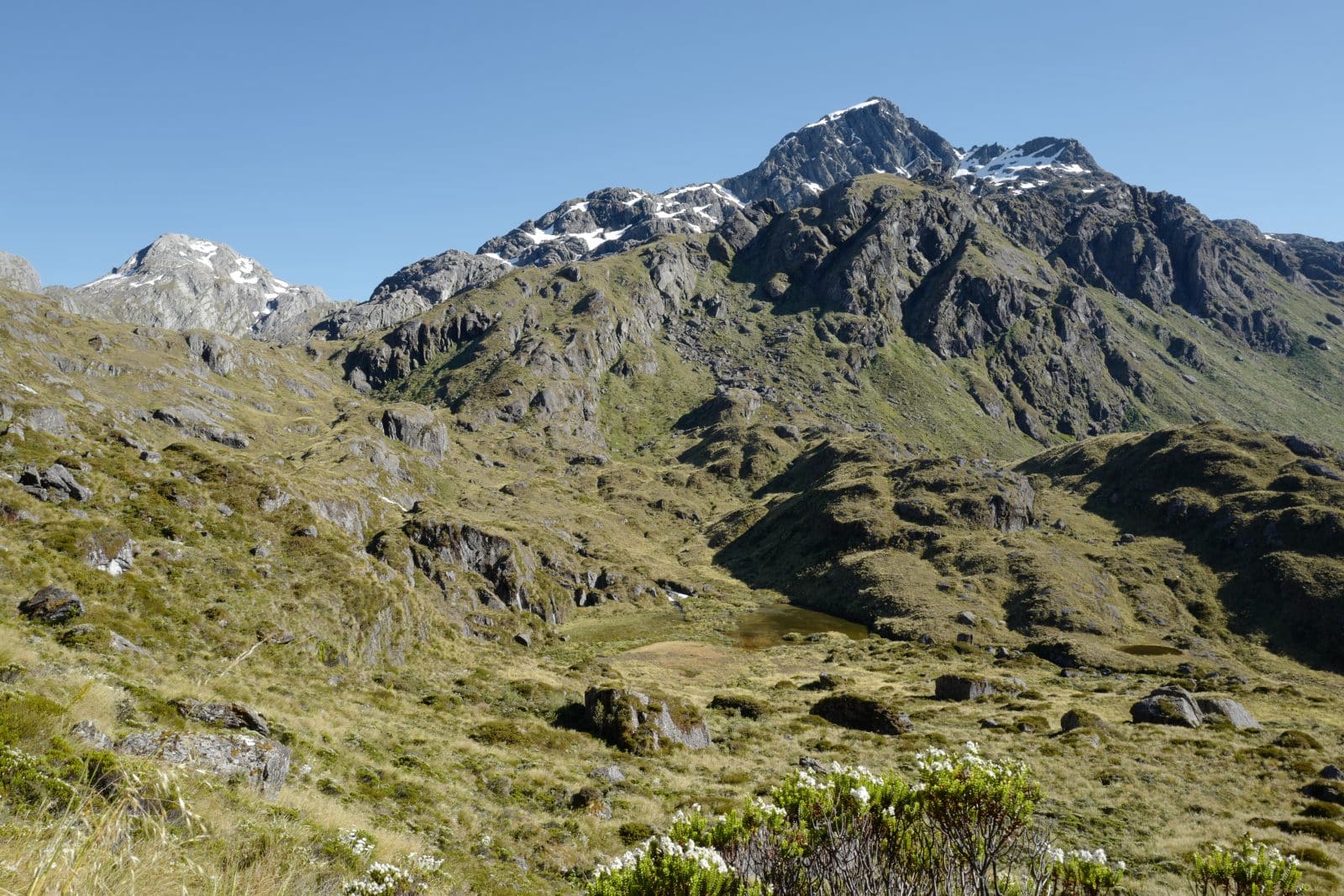 Hiking the Routeburn Track from the Routeburn Shelter to the Divide in ...