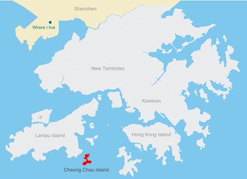 Map Showing Hong Kong and surrounding islands