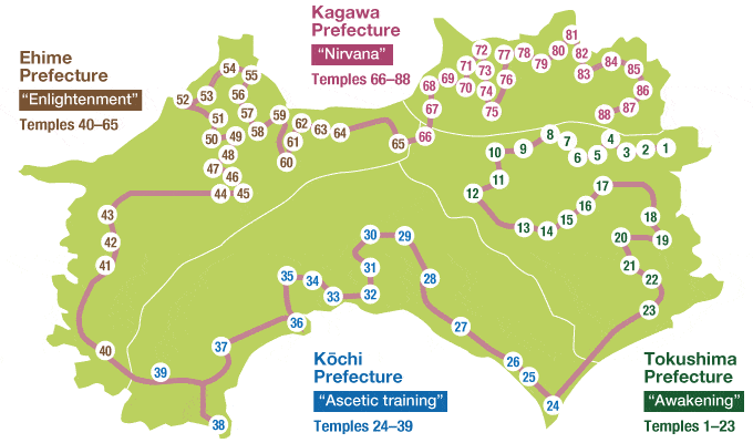 Shikoku Pilgrimage Map